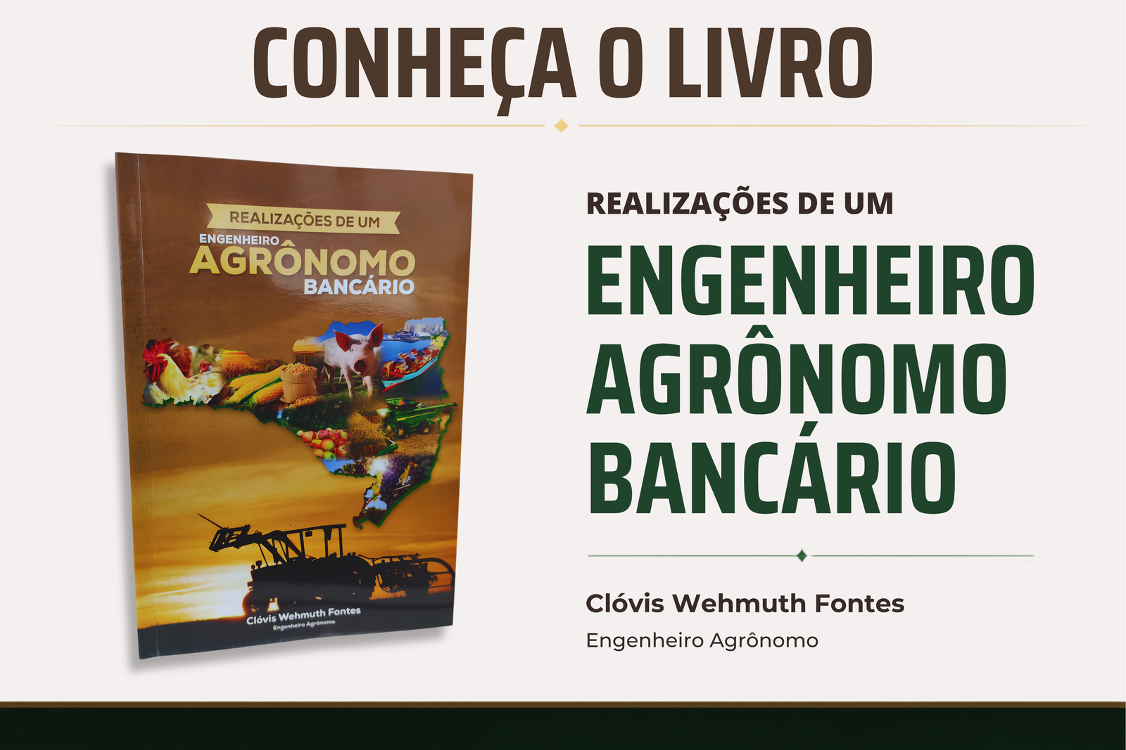 SEAGRO-SC recebe livro autografado Realizações de um Engenheiro Agrônomo Bancário, de Clóvis Wehmuth Fontes