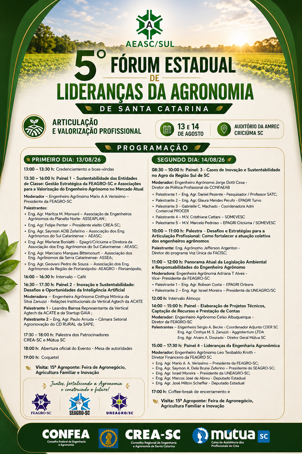 Fórum Estadual de Lideranças da Agronomia de Santa Catarina